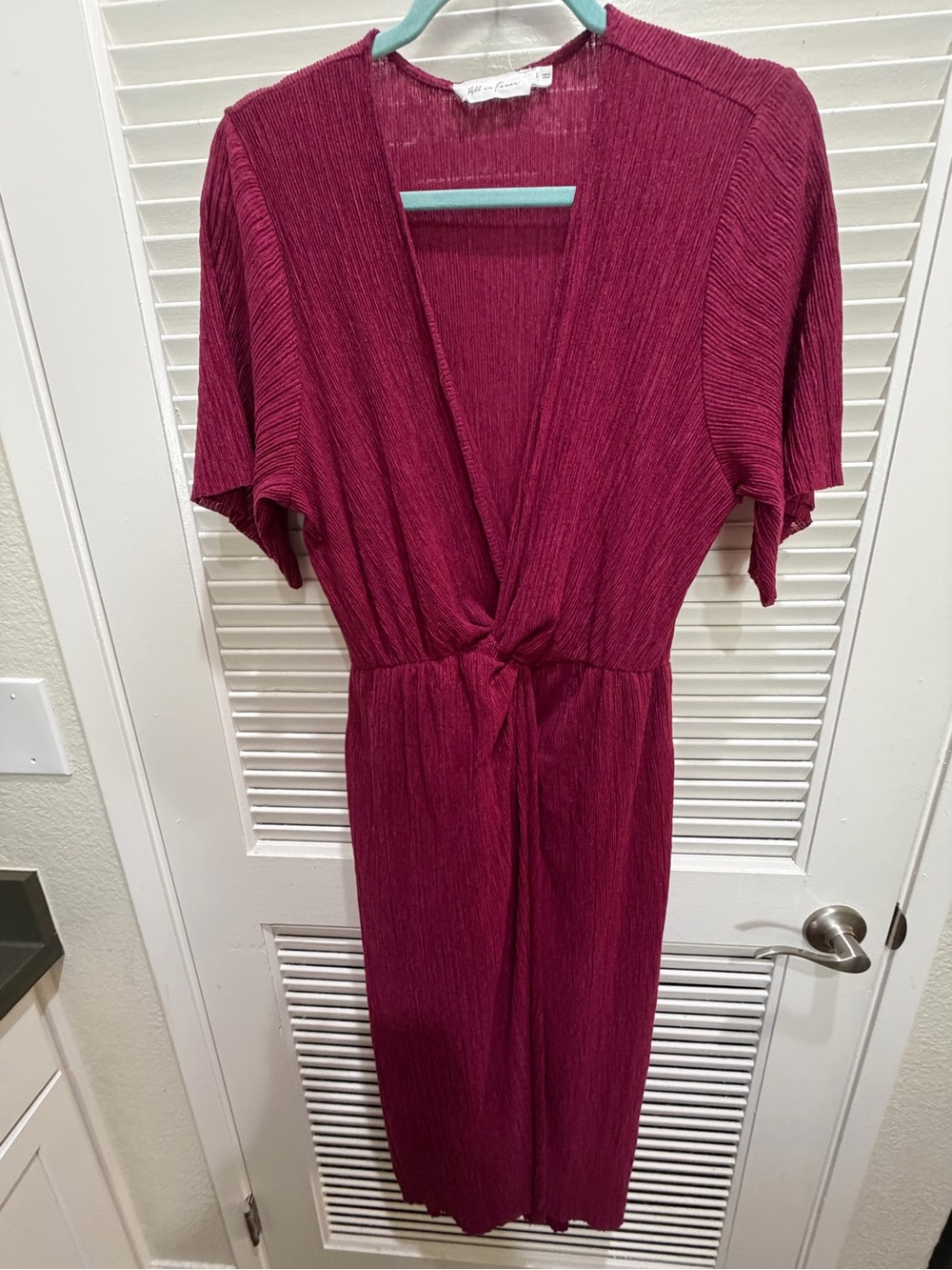 Burgundy Wrap Midi Dress All in Favor